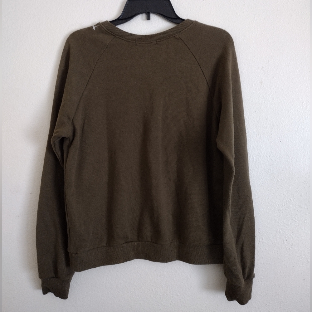 Forever 21 olive green tiger sweatshirt with star shaped hardware size medium - Picture 10 of 10